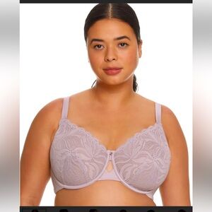 Bare Necessities Marilyn Lace Bra sz 40H Silver Screen